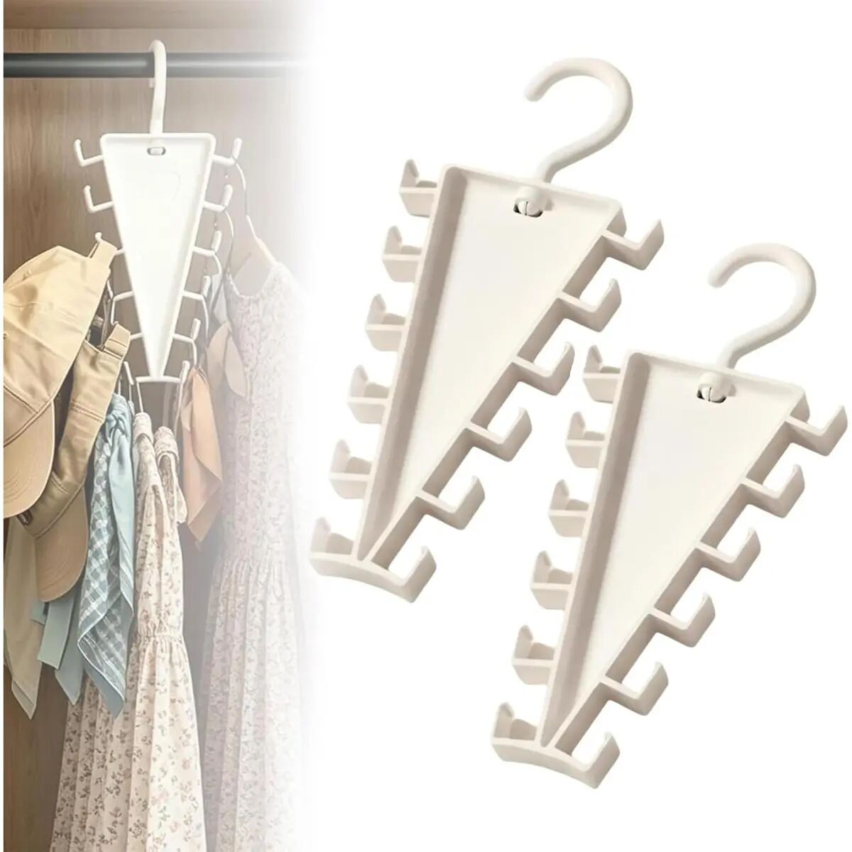 🧥[BUY 1 GET 1 FREE] 360° Rotating V-Shaped Closet Organizer👗