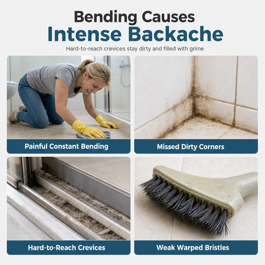 🪥🫧 Extendable Long Handle Floor Scrub Brush — No-Bend Cleaning, 🧹✨ 2cm Slim Head for Bathroom Corners & Tiles