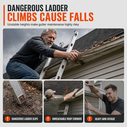 🍂 Ground-Level Gutter Cleaning Tool | Adjustable