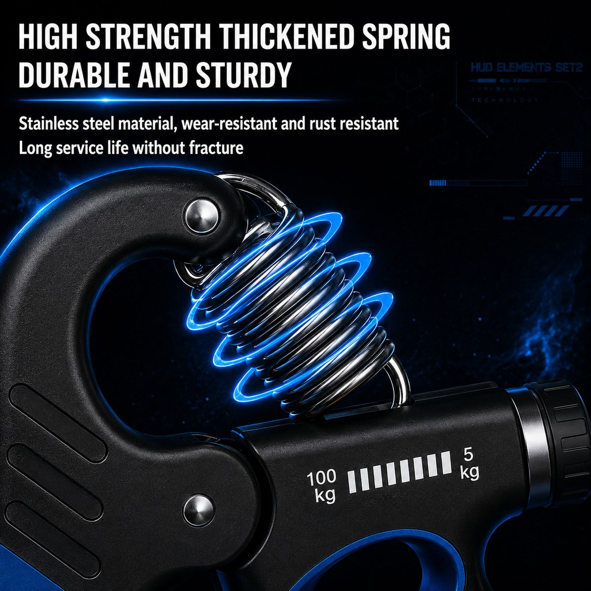 Mechanical Grip Trainer – Adjustable 5–100KG Hand Strengthener with Counter