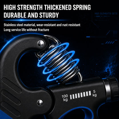 Mechanical Grip Trainer – Adjustable 5–100KG Hand Strengthener with Counter