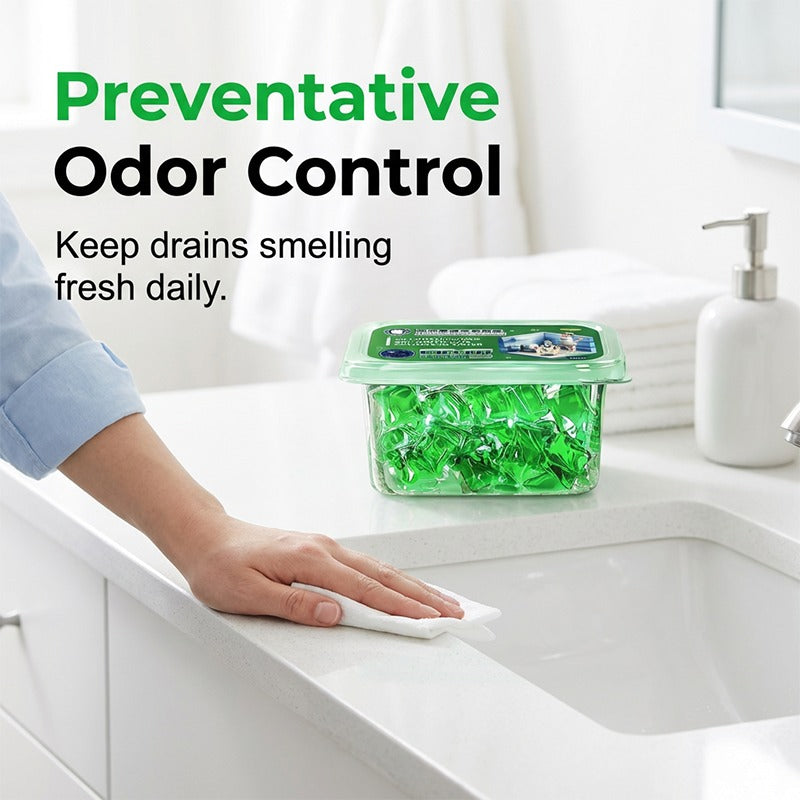 🏠💧Drain Deodorizer Pods – Bio‑enzyme formula neutralizes smells at the source