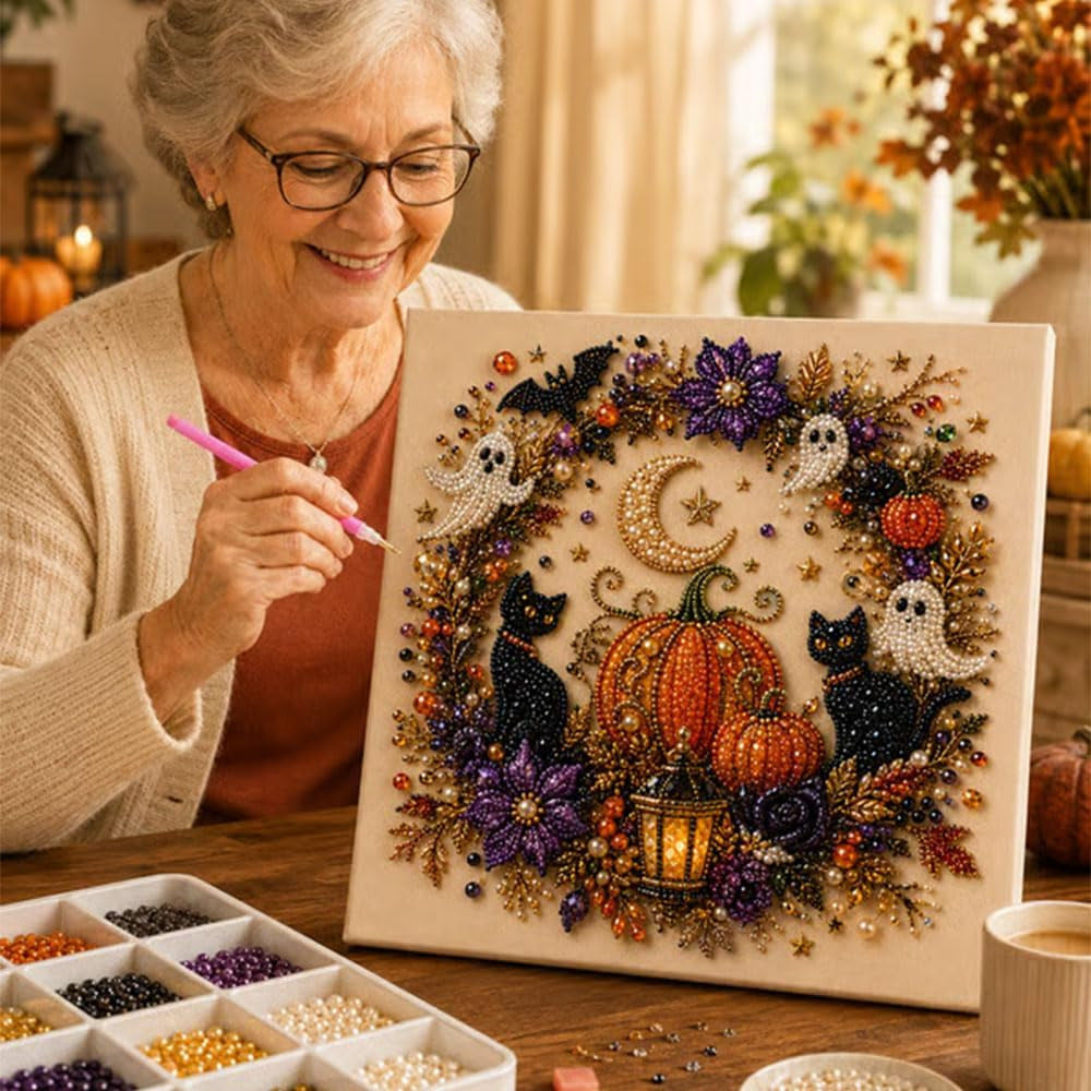 Halloween Pearl Art DIY Kit – 3D Pearl Bead Craft Set