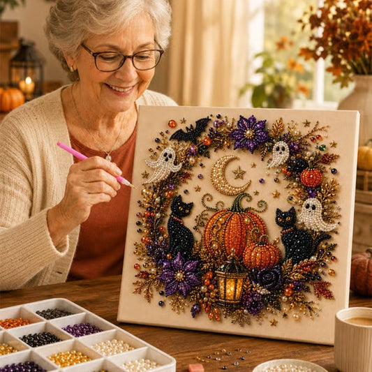 Halloween Pearl Art DIY Kit – 3D Pearl Bead Craft Set