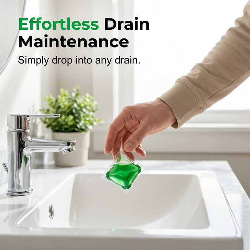 🏠💧Drain Deodorizer Pods – Bio‑enzyme formula neutralizes smells at the source