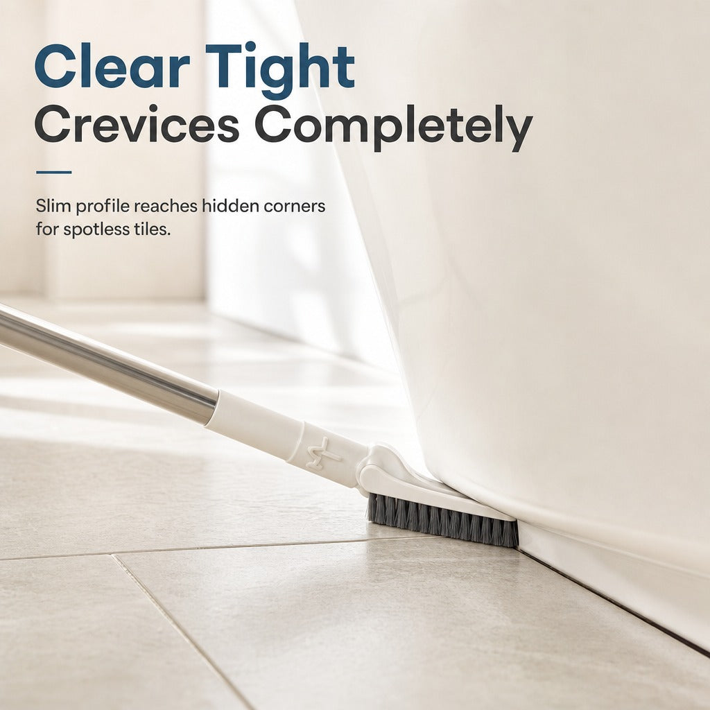 🪥🫧 Extendable Long Handle Floor Scrub Brush — No-Bend Cleaning, 🧹✨ 2cm Slim Head for Bathroom Corners & Tiles