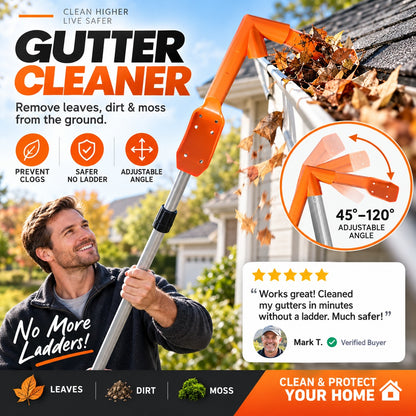 🍂 Ground-Level Gutter Cleaning Tool | Adjustable