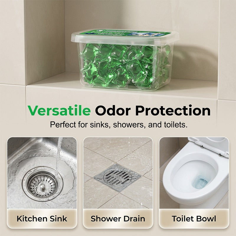 🏠💧Drain Deodorizer Pods – Bio‑enzyme formula neutralizes smells at the source