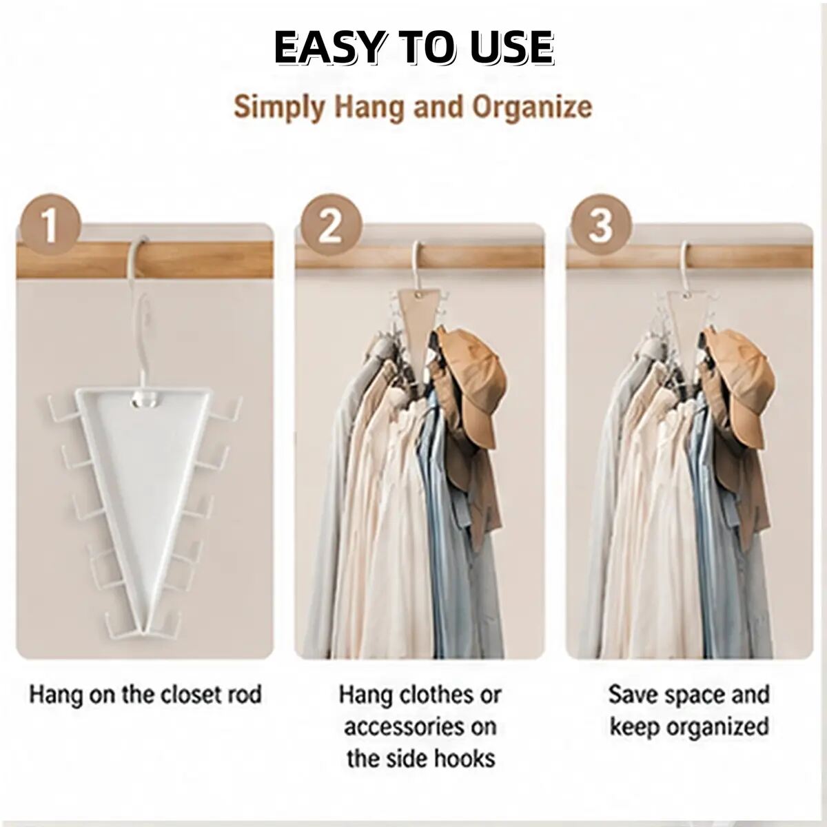 🧥[BUY 1 GET 1 FREE] 360° Rotating V-Shaped Closet Organizer👗