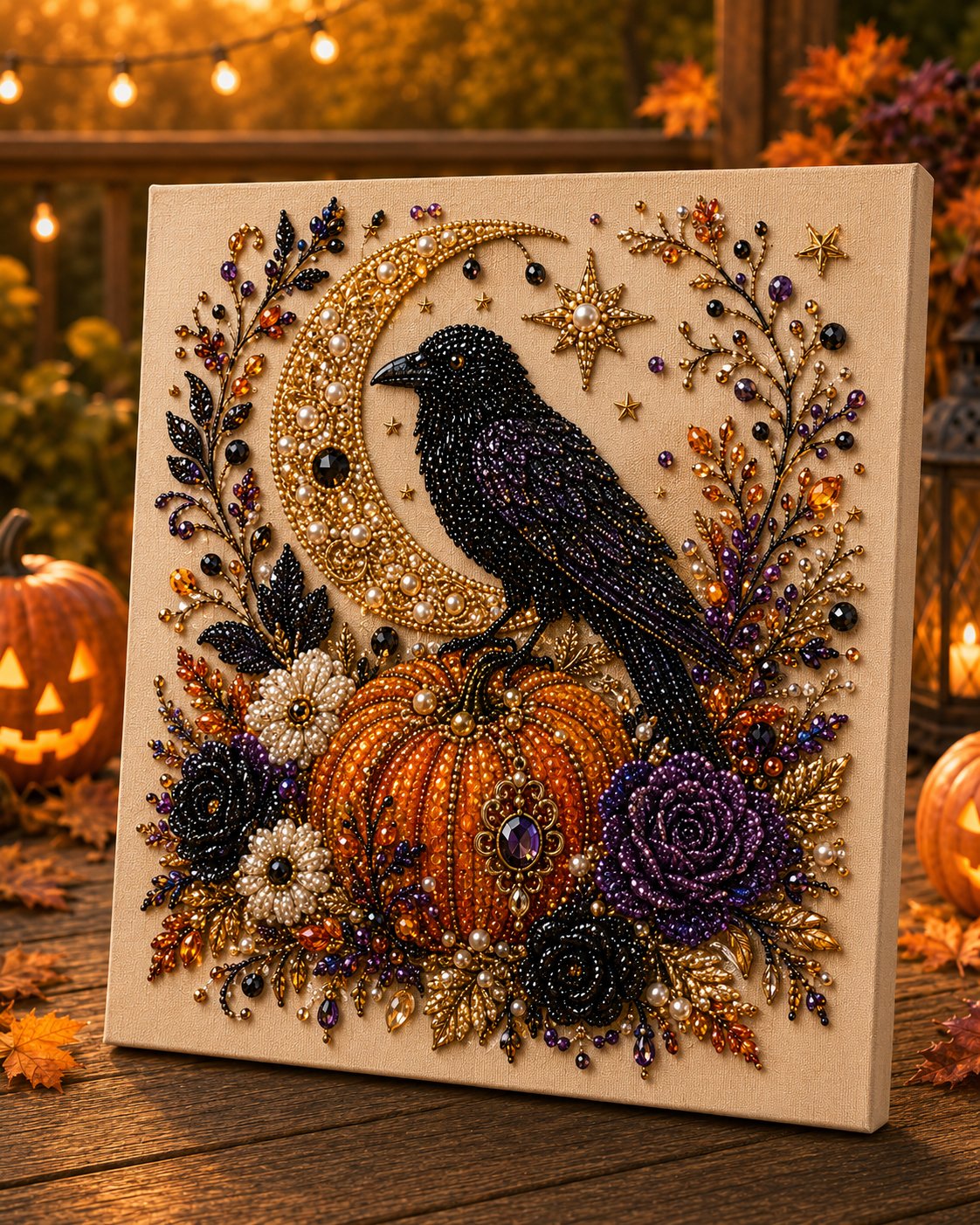 Halloween Pearl Art DIY Kit – 3D Pearl Bead Craft Set