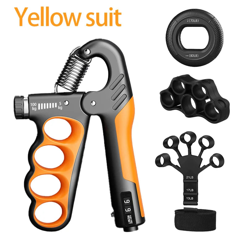 Mechanical Grip Trainer – Adjustable 5–100KG Hand Strengthener with Counter