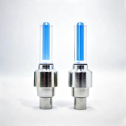 2 Pack Waterproof LED Tire Valve Stem Lights, Neon Glowing Wheel Accessories for Bicycles, Motorcycles, Electric Scooters & Cars, Night‑Time Safety Decor Lights