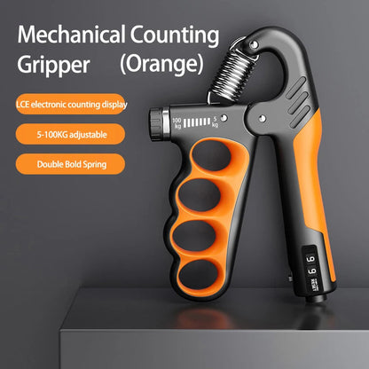 Mechanical Grip Trainer – Adjustable 5–100KG Hand Strengthener with Counter