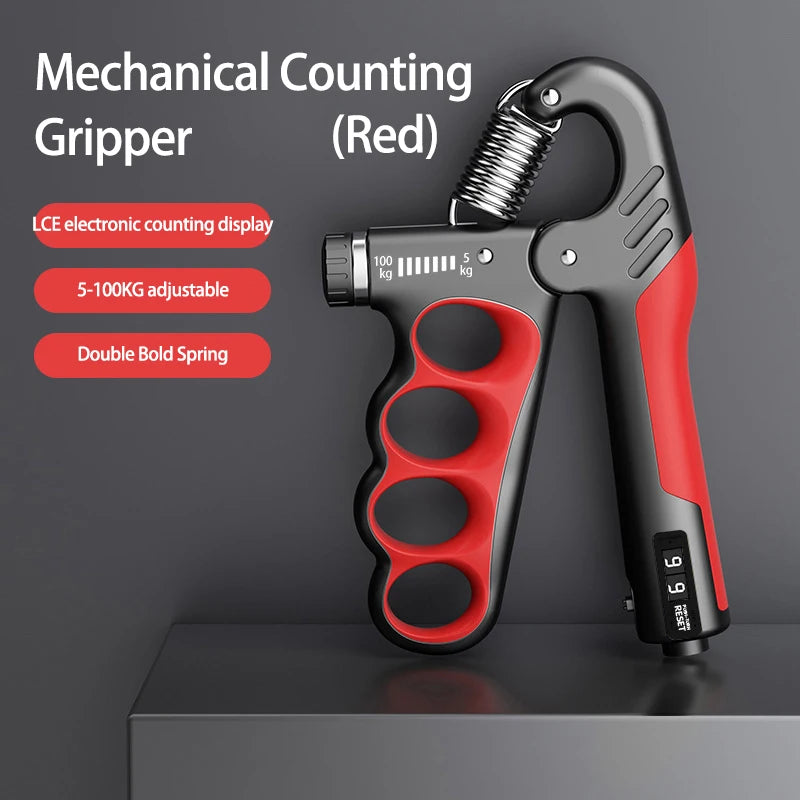 Mechanical Grip Trainer – Adjustable 5–100KG Hand Strengthener with Counter