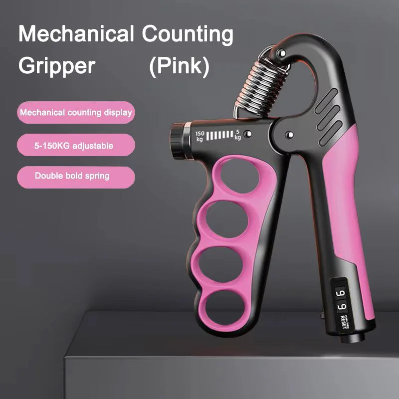 Mechanical Grip Trainer – Adjustable 5–100KG Hand Strengthener with Counter
